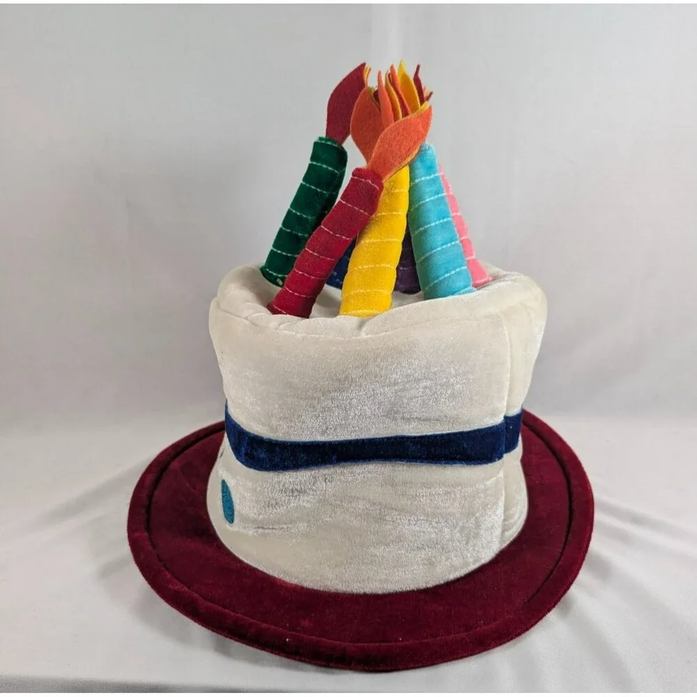 Elope Plush Happy Birthday Cake Hat Sports Theme Costume Adjustable One Size